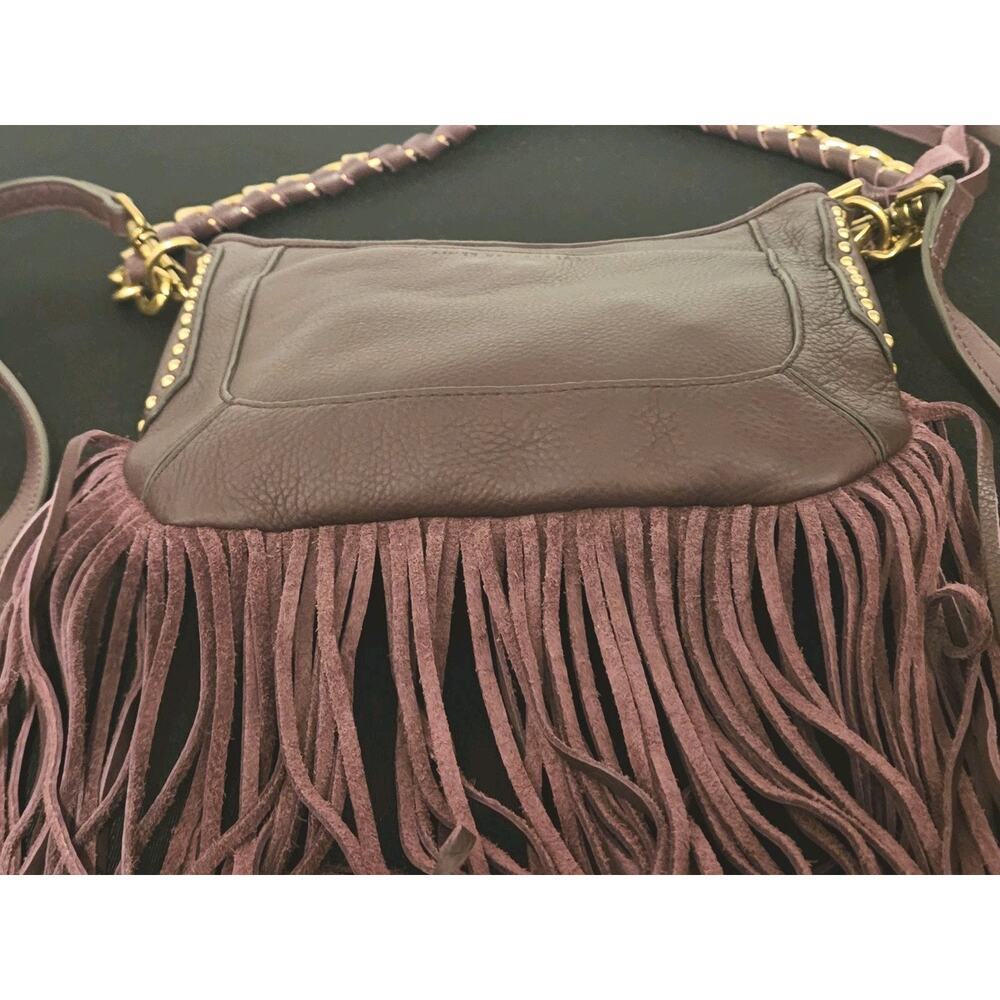 New Aimee Kestenberg Take Me Out Fringe Leather Crossbody Handbag 9.5x6.5 - Picture 7 of 10